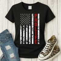 American Flag Pro Life Women's T-Shirt thumb 3