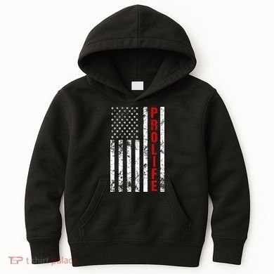 American Flag Pro Life Kids Hoodie