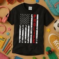 American Flag Pro Life Kids T-Shirt thumb 3