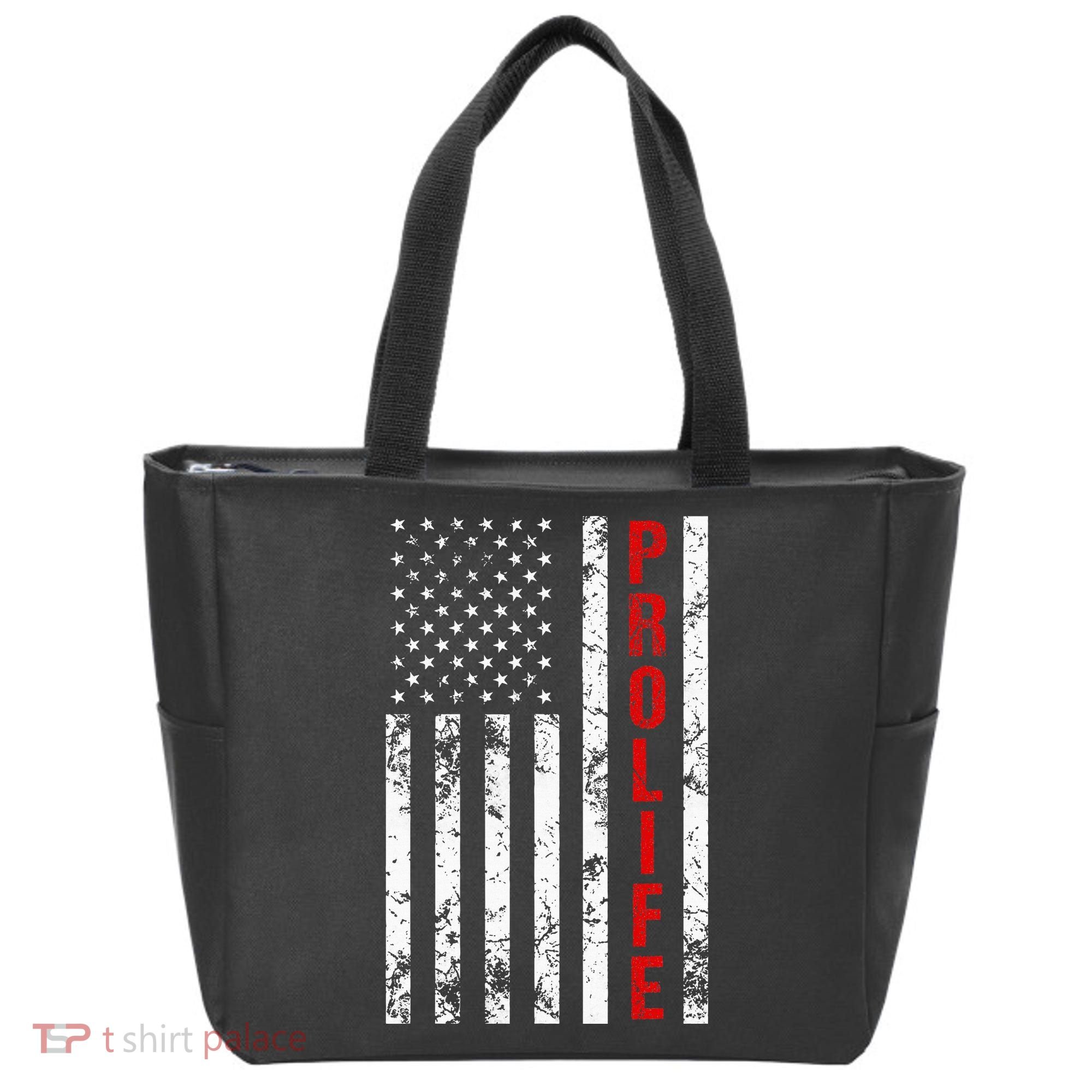 American Flag Pro Life Tote Bag