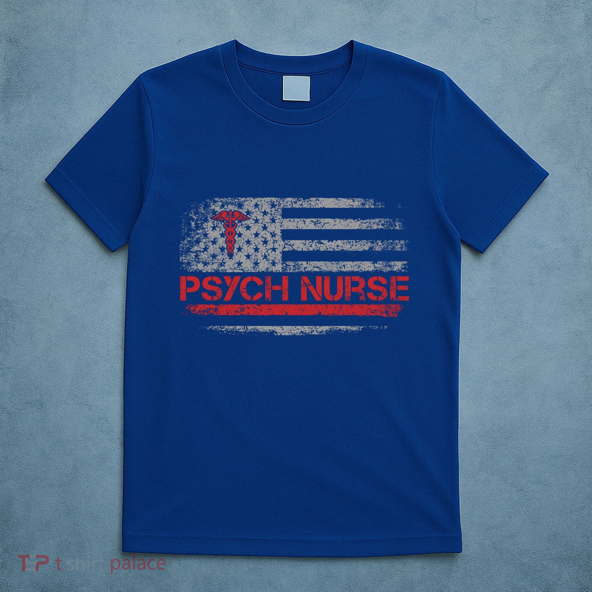 American Flag Psychiatric Nurse Rn Tal Health Psych Nurse Gift T-Shirt