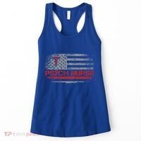 American Flag Psychiatric Nurse Rn Tal Health Psych Nurse Gift Women's Tank Top thumb 0
