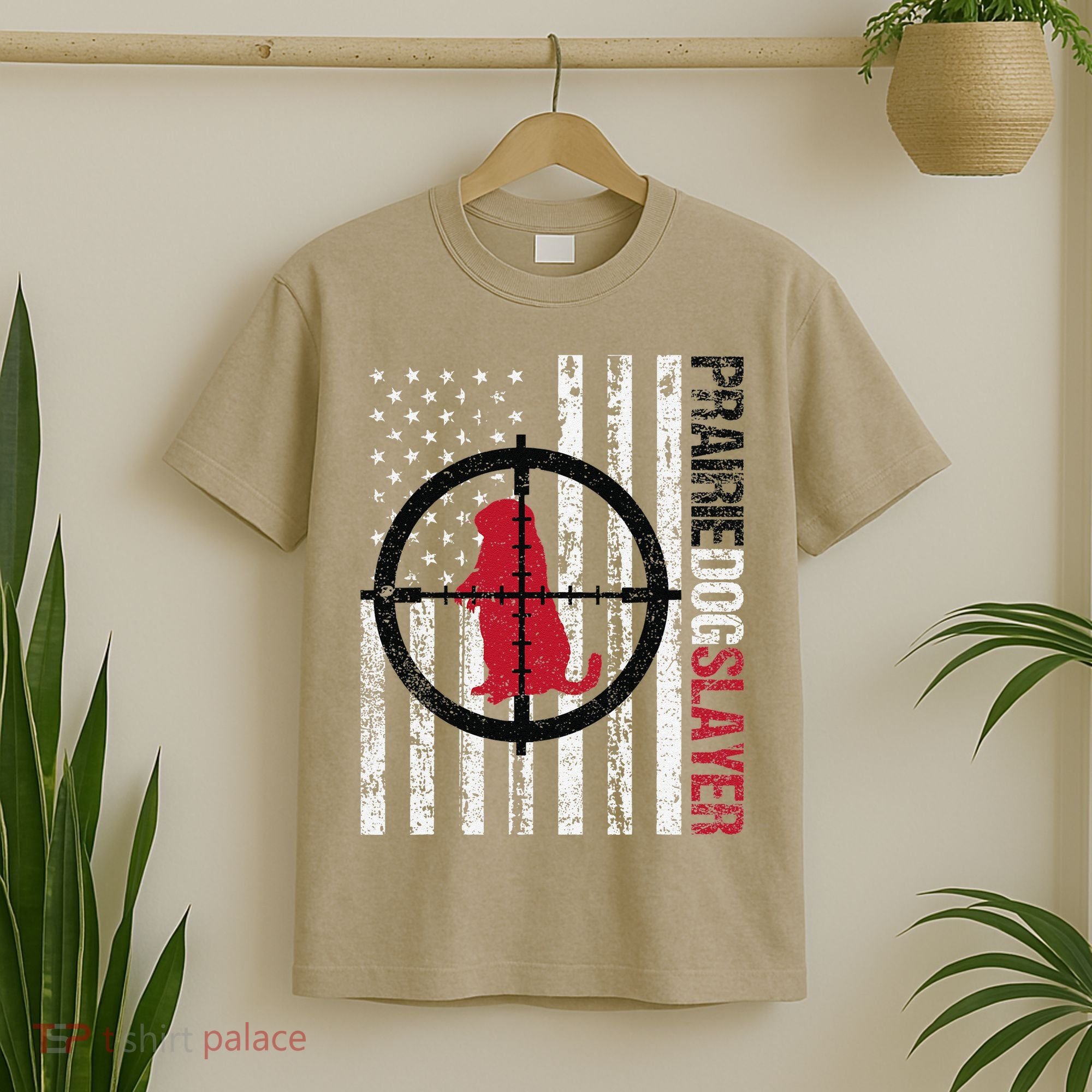 American Flag Prairie Dog Hunting Prairie Dog Slayer T-Shirt