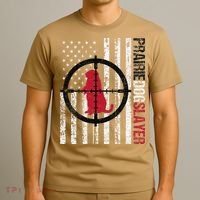 American Flag Prairie Dog Hunting Prairie Dog Slayer T-Shirt thumb 3