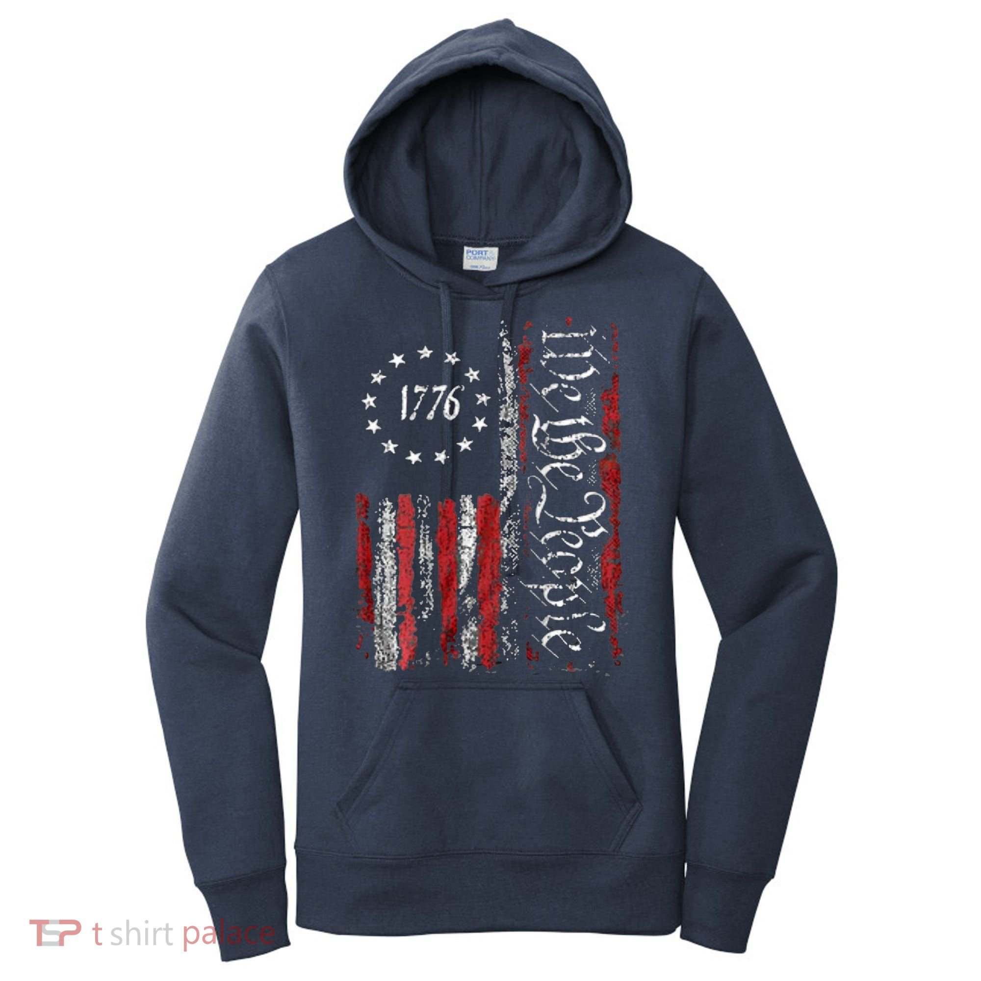 American Flag Patriotic 1776 We The People USA Women's Hoodie