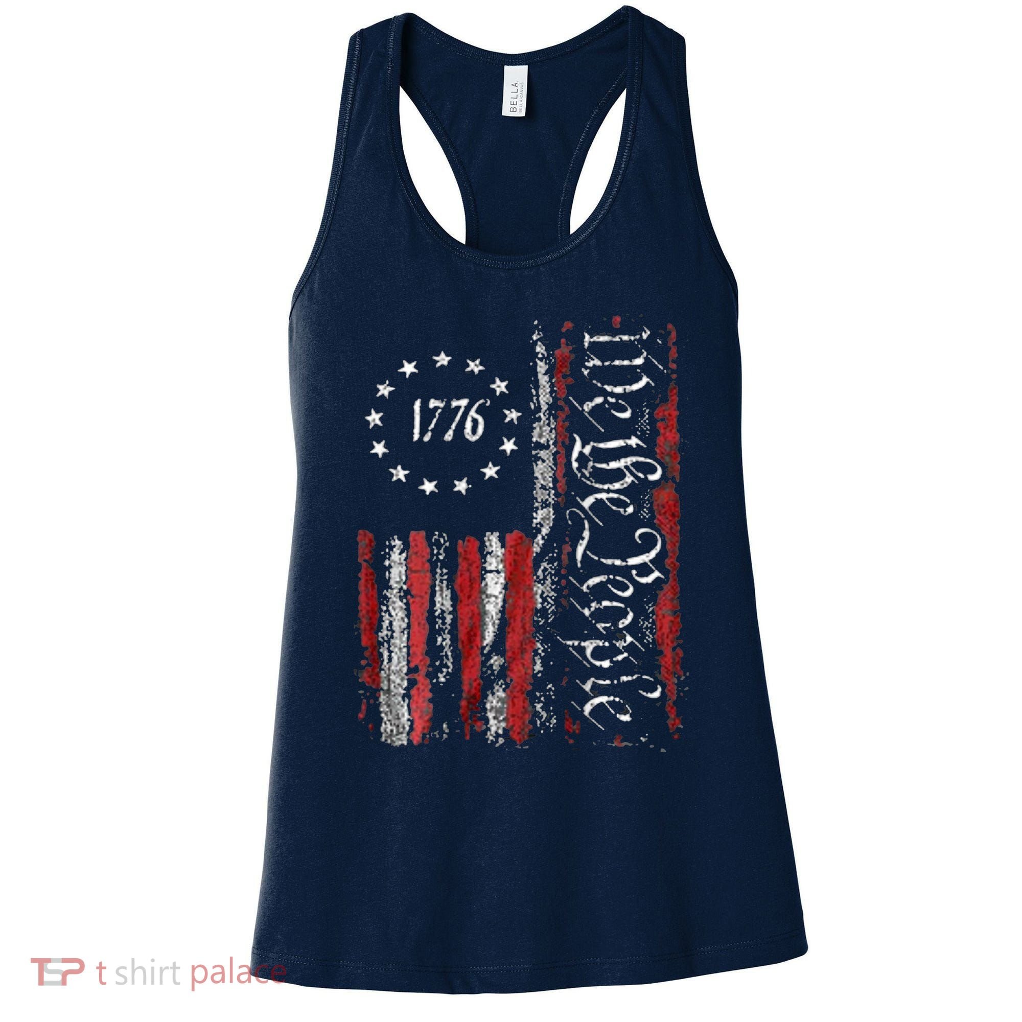 American Flag Patriotic 1776 We The People USA Women's Tank Top