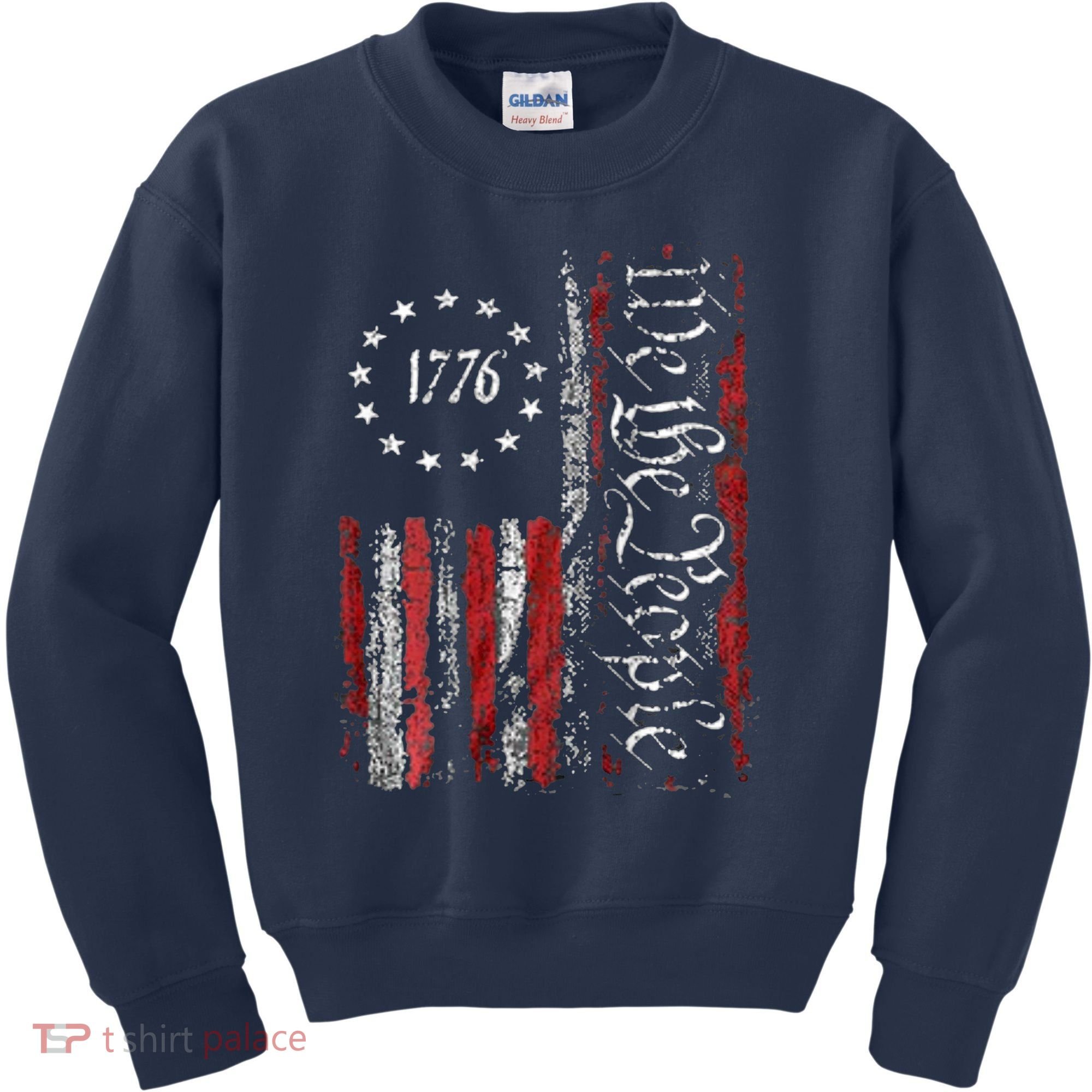 American Flag Patriotic 1776 We The People USA Kids Sweatshirt
