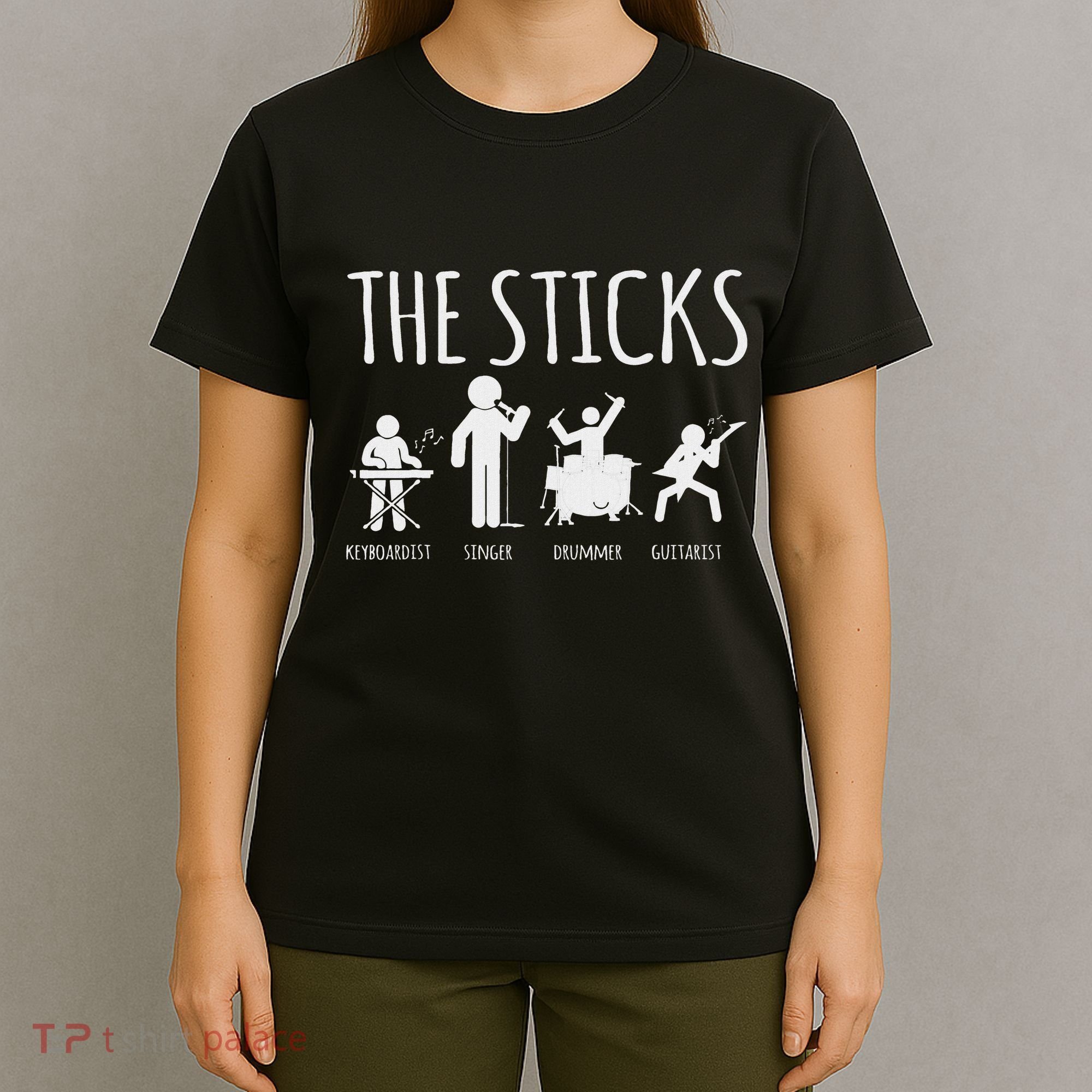 Awesome Four Person Stick Figure Band T-Shirt