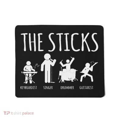 Awesome Four Person Stick Figure Band Mousepad