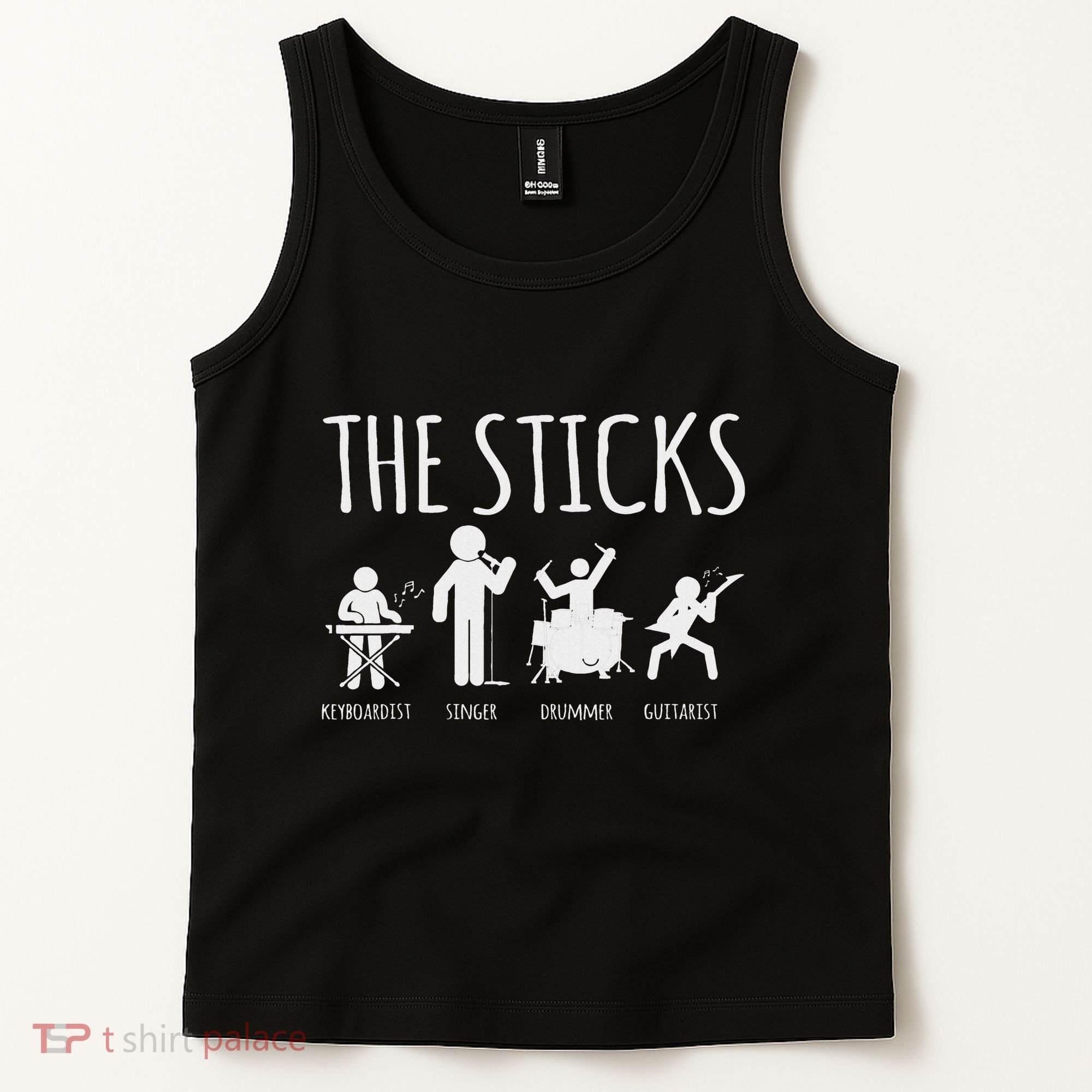 Awesome Four Person Stick Figure Band Tank Top