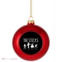 Awesome Four Person Stick Figure Band Plastic Christmas Ball Ornament thumb 0