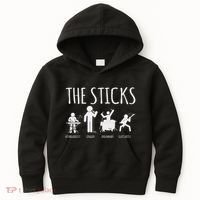 Awesome Four Person Stick Figure Band Kids Hoodie thumb 0