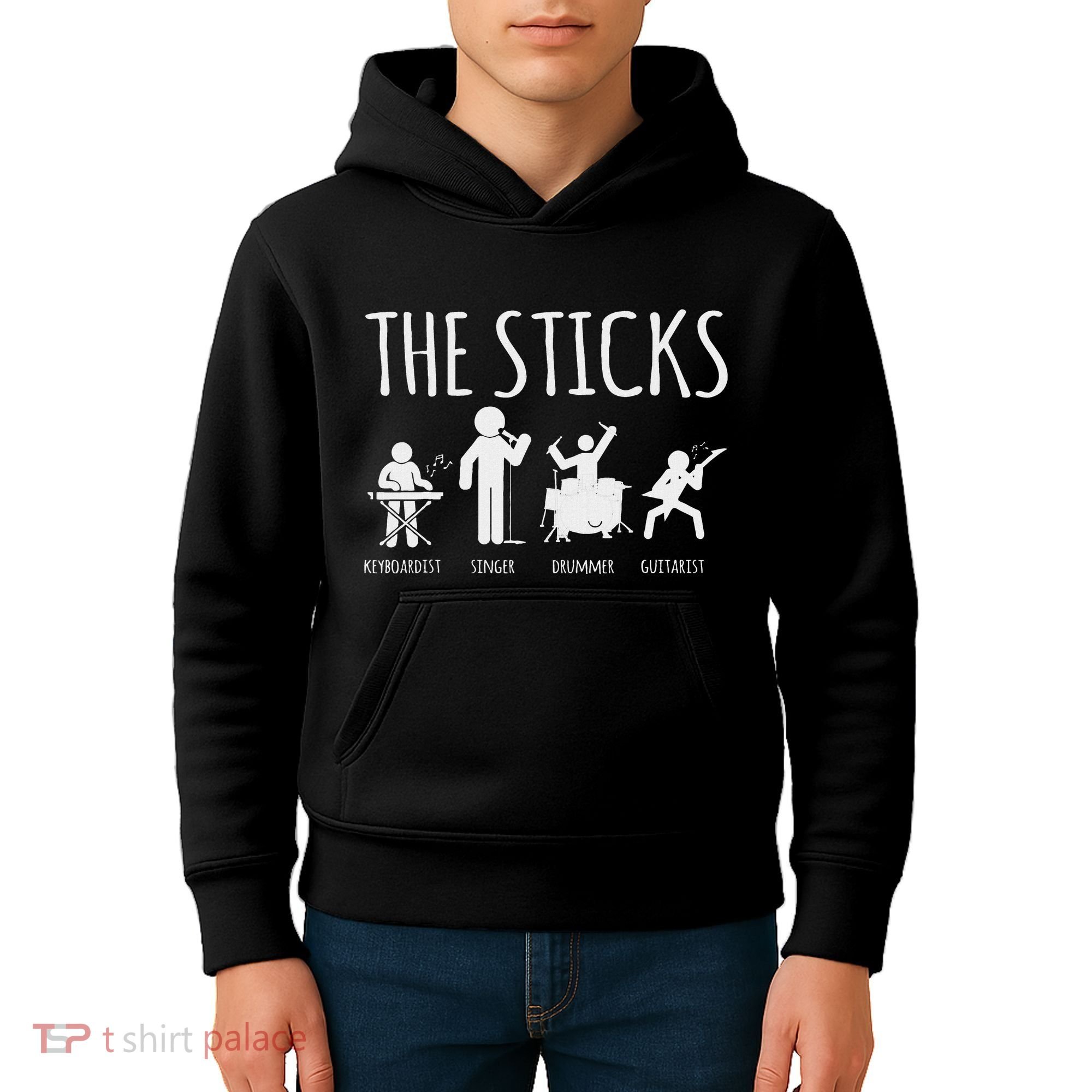 Awesome Four Person Stick Figure Band Kids Hoodie