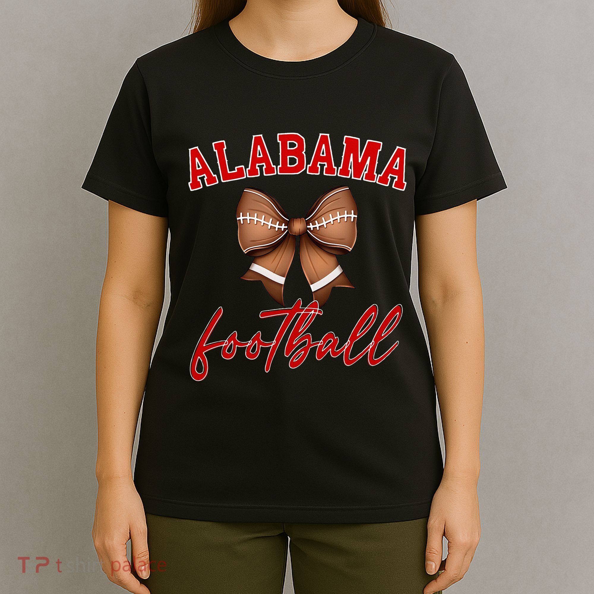 Alabama Football Pretty Coquette Style Bow T-Shirt