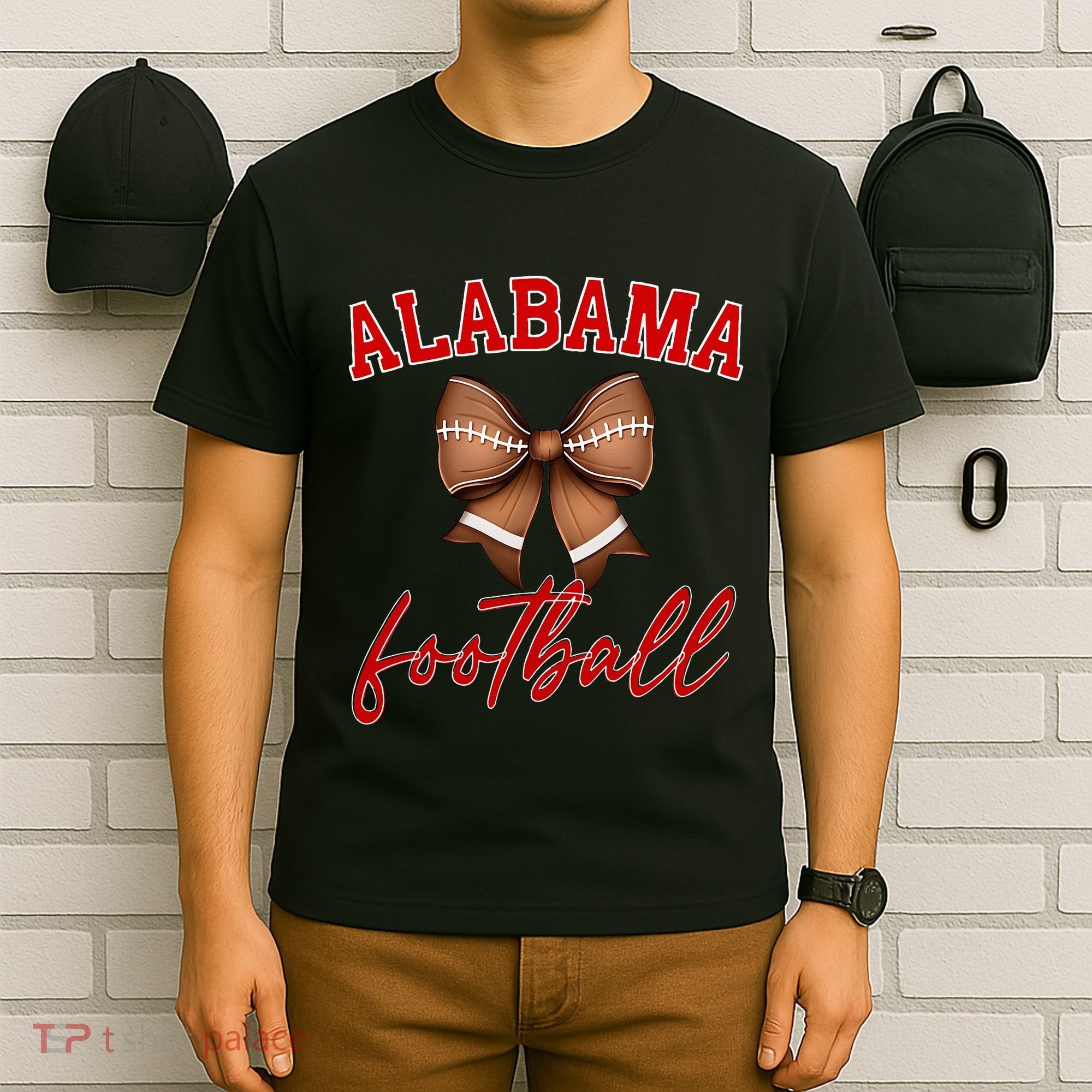 Alabama Football Pretty Coquette Style Bow T-Shirt