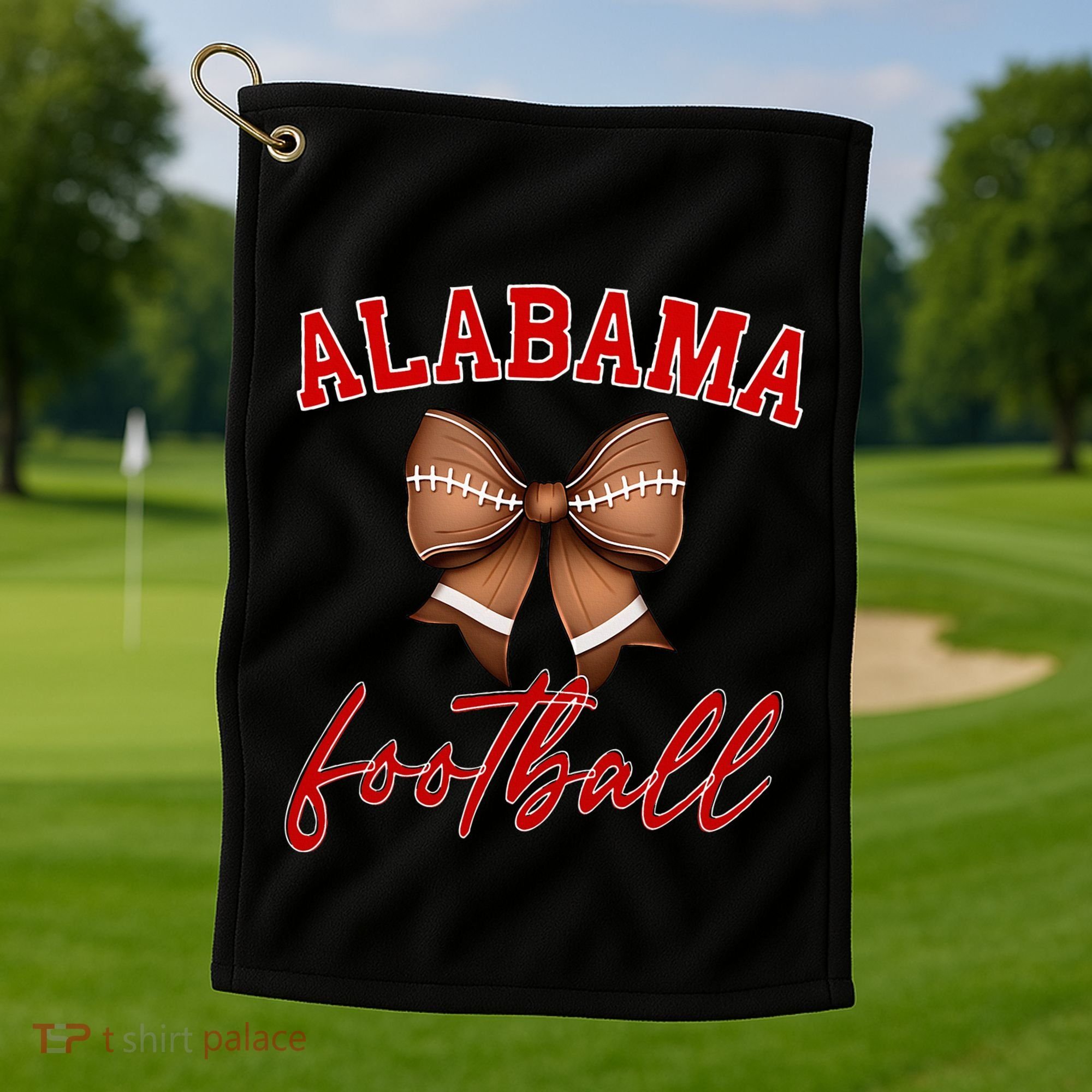 Alabama Football Pretty Coquette Style Bow Golf Towel