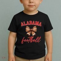 Alabama Football Pretty Coquette Style Bow Toddler T-Shirt thumb 2