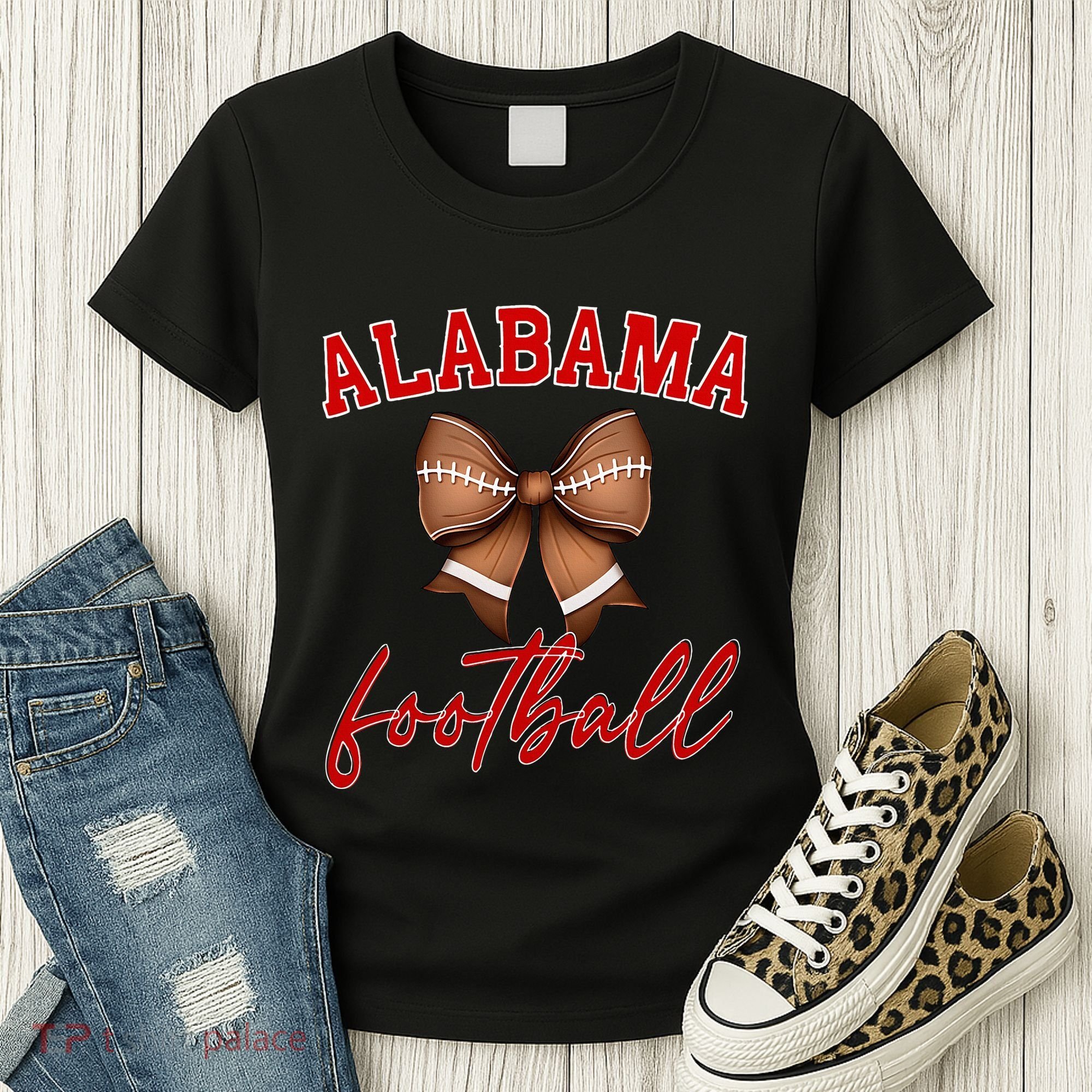 Alabama Football Pretty Coquette Style Bow Women's T-Shirt