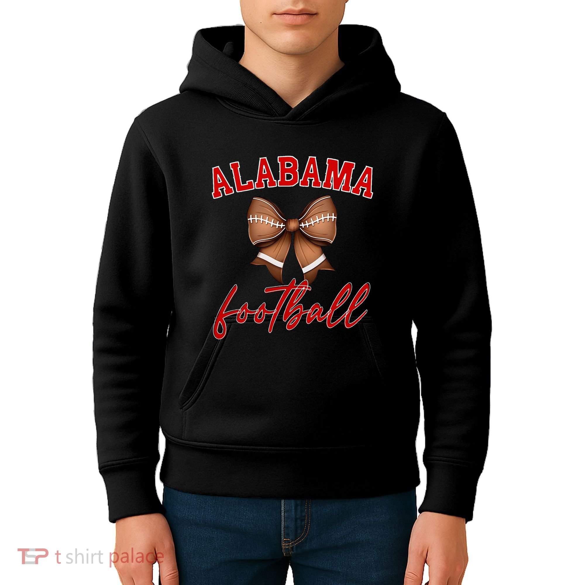 Alabama Football Pretty Coquette Style Bow Kids Hoodie