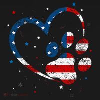 American Flag Patriotic Dog & Cat Paw Print 4th Of July Women's Tank Top thumb 5