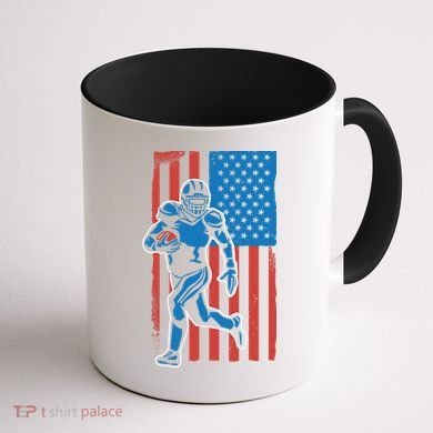 American Football Player Flag Coffee Mug back