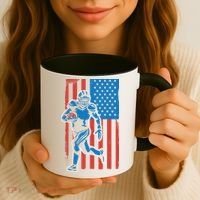 American Football Player Flag Coffee Mug thumb 3
