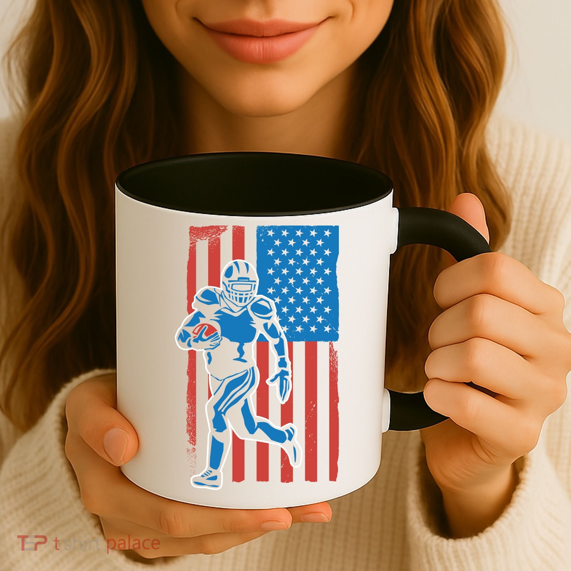 American Football Player Flag Coffee Mug