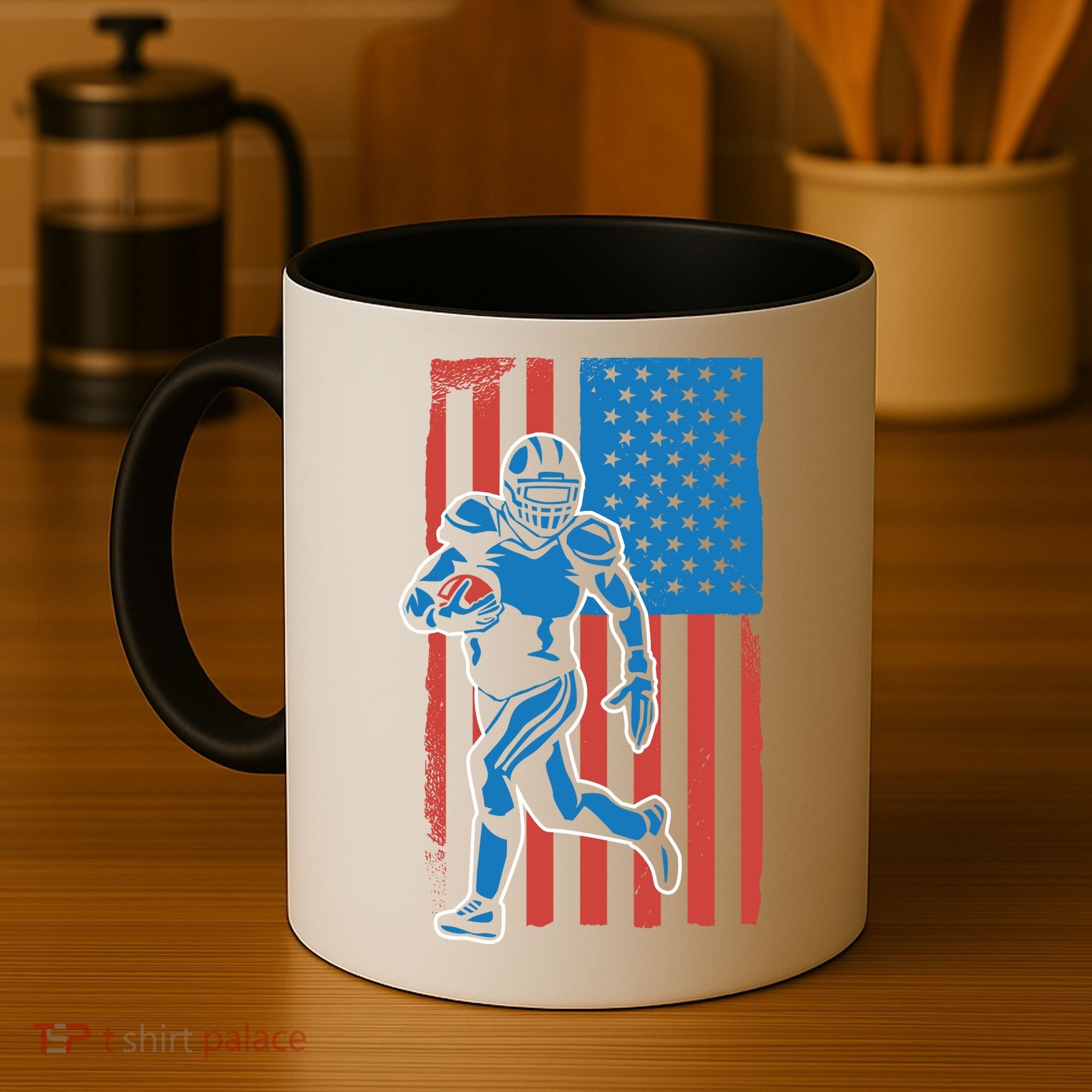 American Football Player Flag Coffee Mug