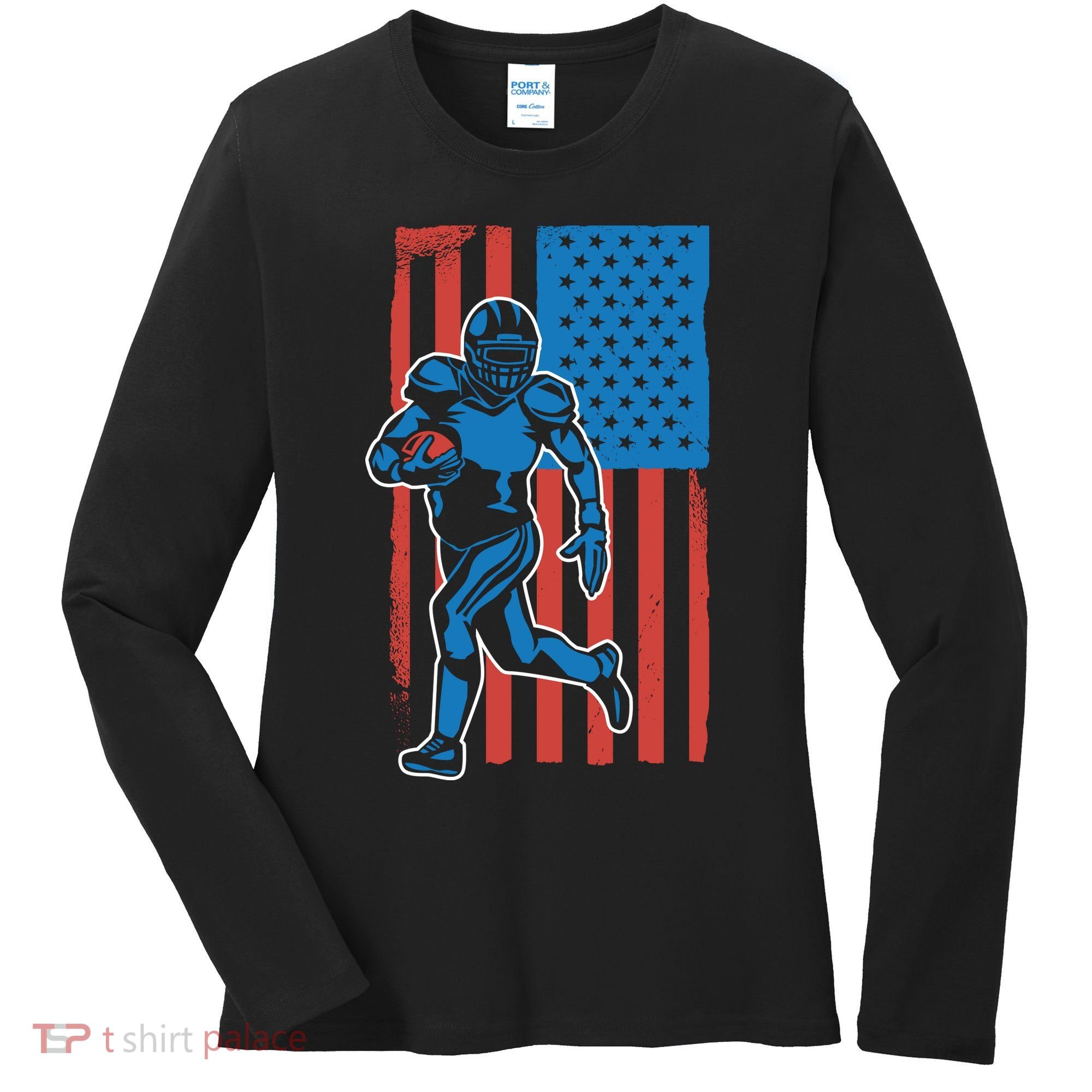 American Football Player Flag Women's Long Sleeve Shirt