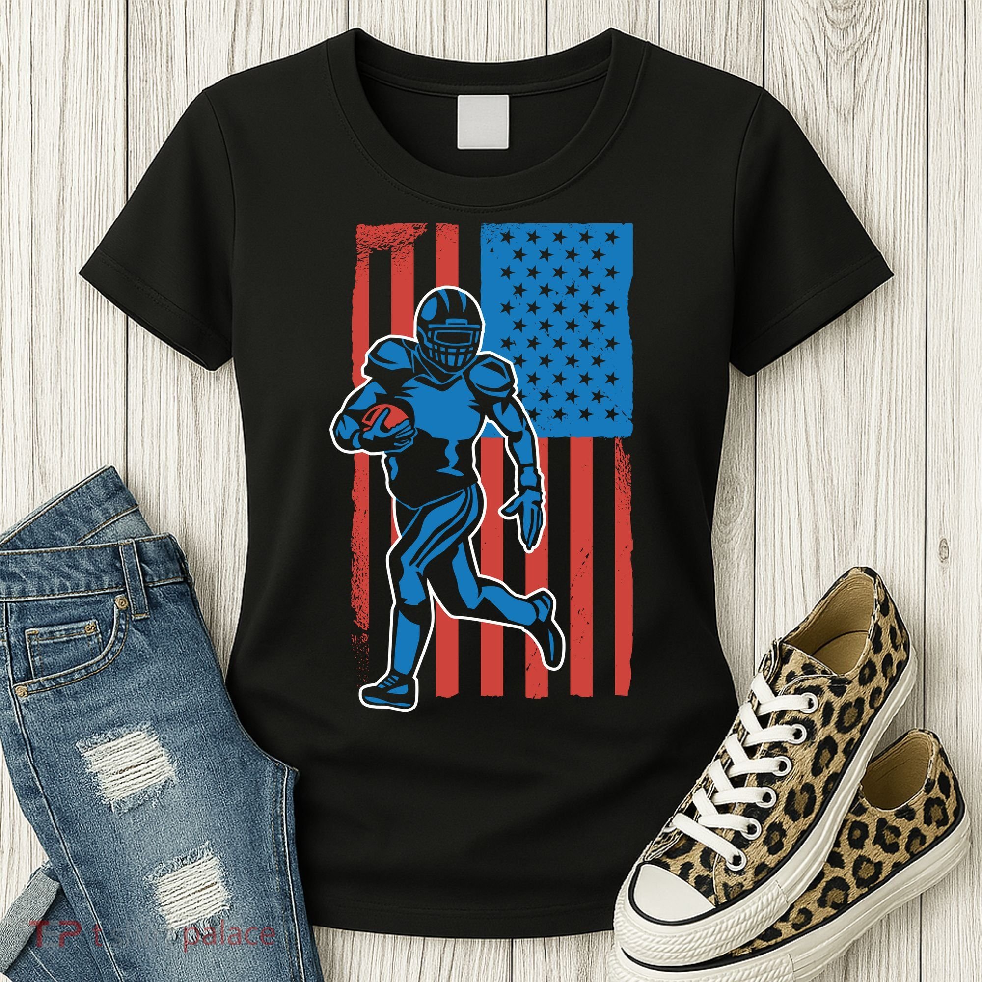 American Football Player Flag Women's T-Shirt