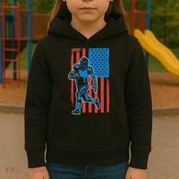 American Football Player Flag Kids Hoodie thumb 3