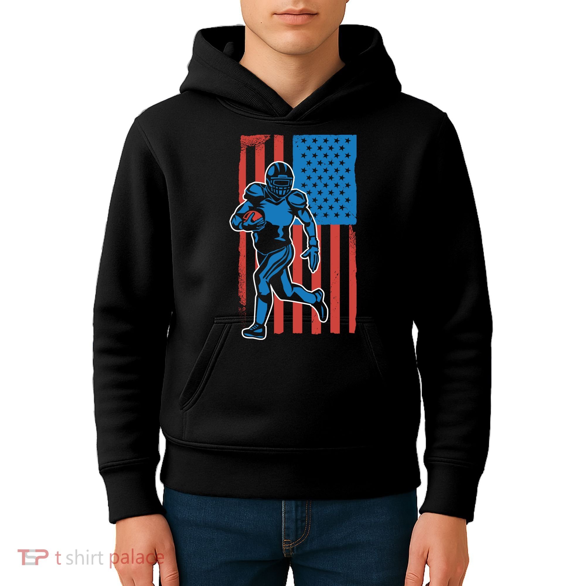 American Football Player Flag Kids Hoodie