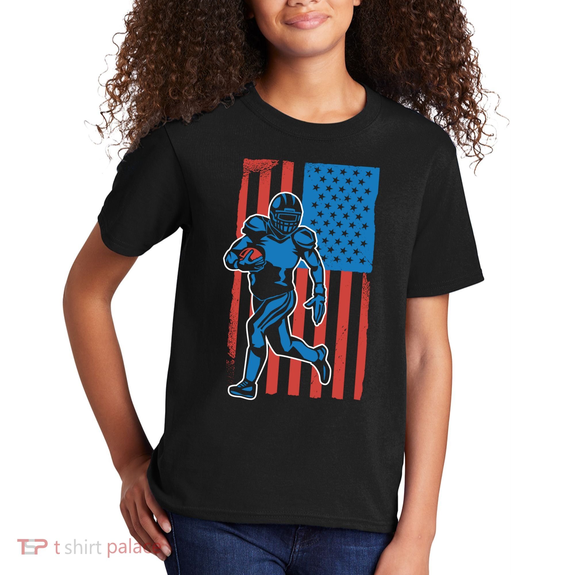 American Football Player Flag Kids T-Shirt