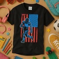 American Football Player Flag Kids T-Shirt thumb 3