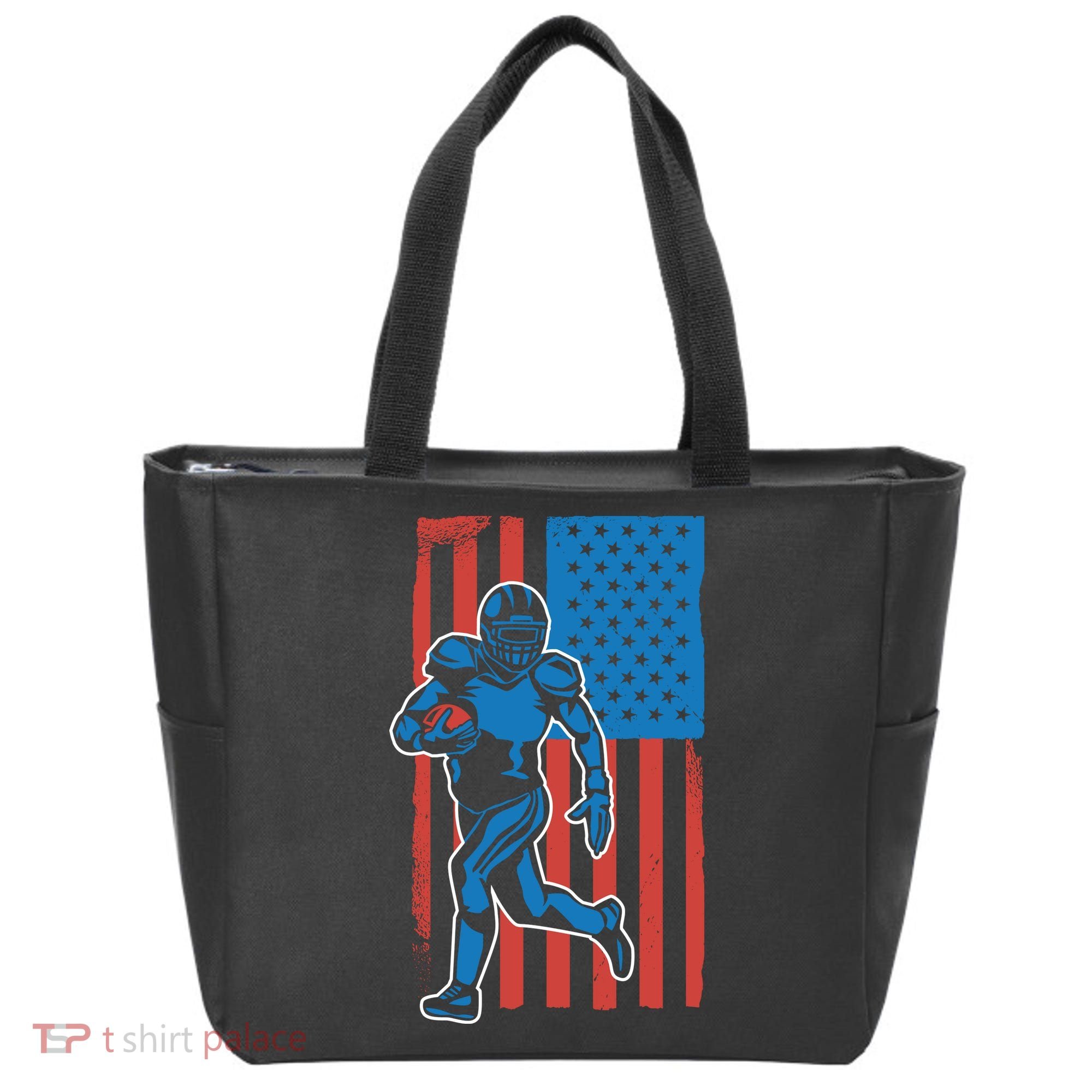 American Football Player Flag Tote Bag