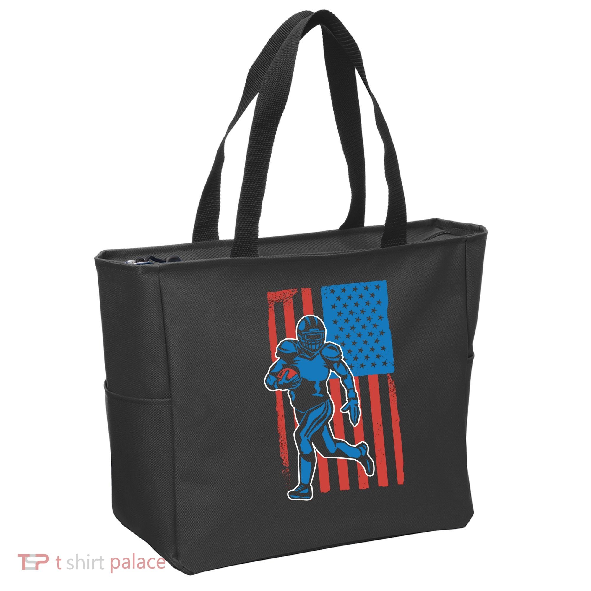 American Football Player Flag Tote Bag