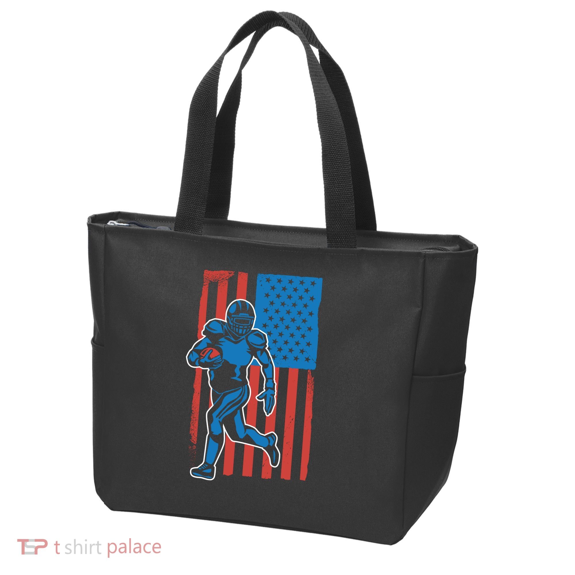 American Football Player Flag Tote Bag