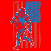 American Football Player Flag Santa Hat thumb 1