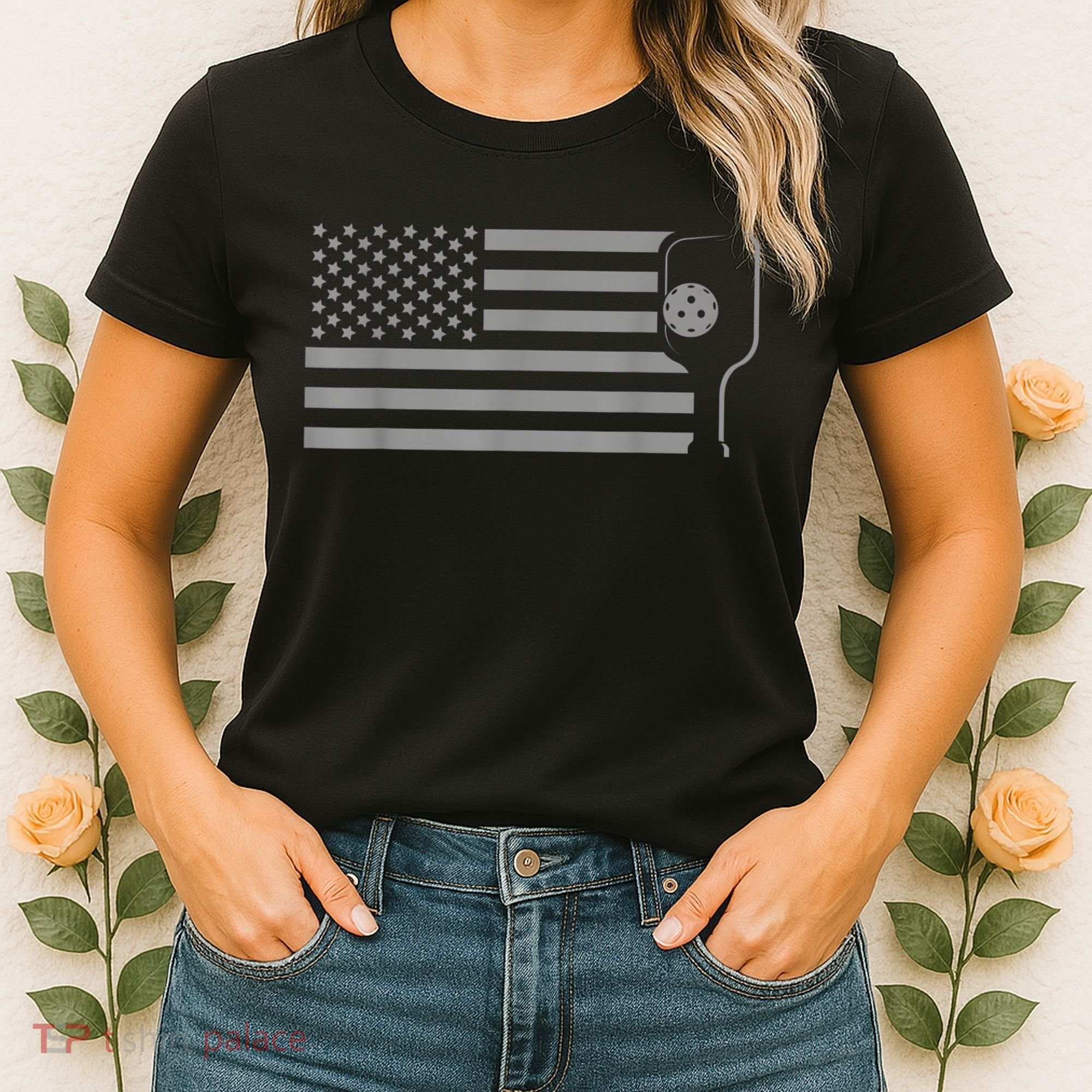 American Flag Pickleball Apparel Pickleball Women's T-Shirt