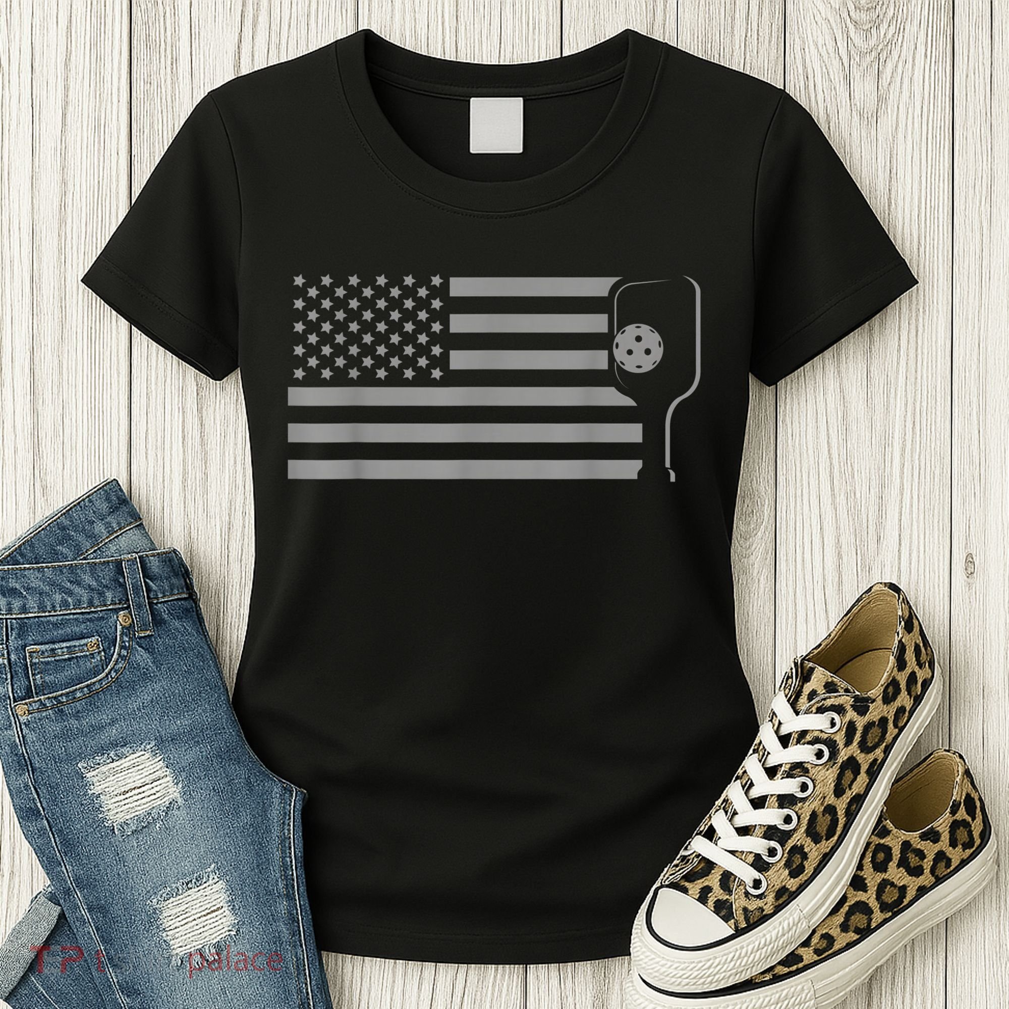 American Flag Pickleball Apparel Pickleball Women's T-Shirt