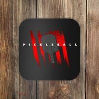 American Flag Pickleball Apparel Pickleball Coaster thumb 0