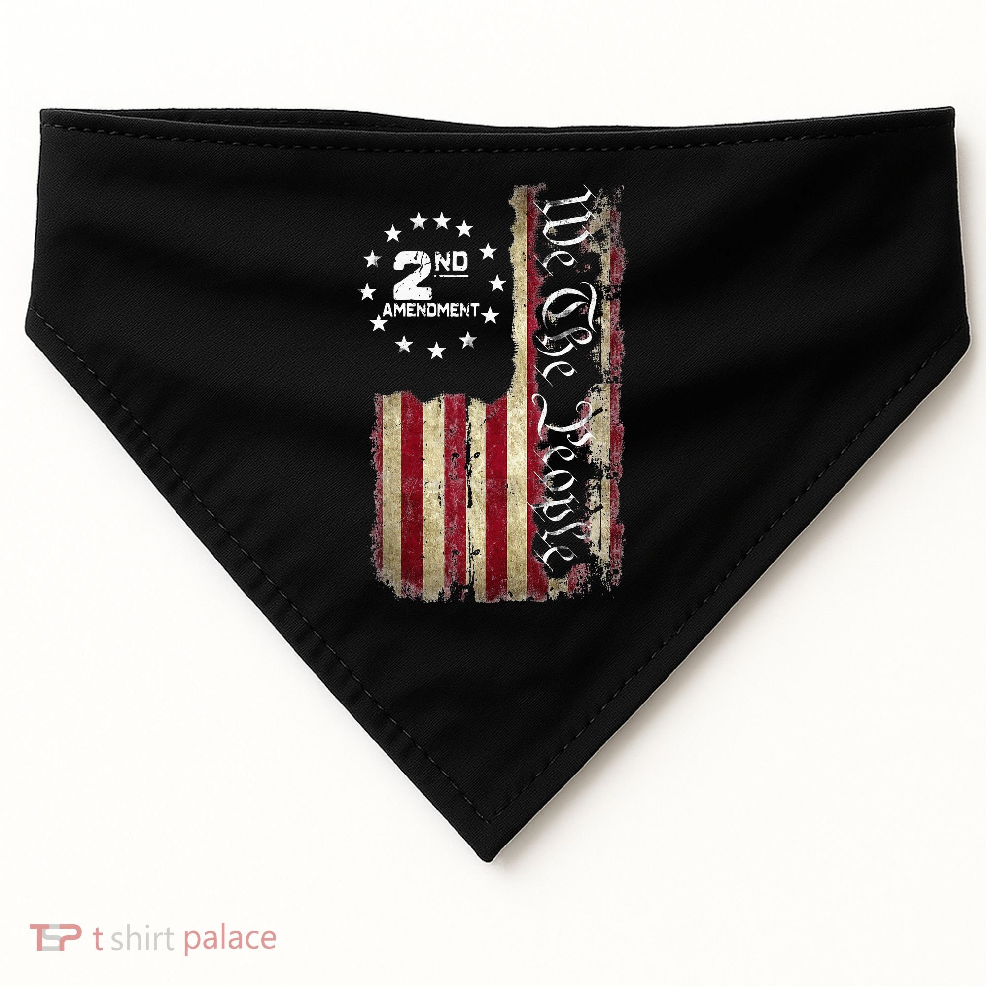 American Flag Patriotic We The People 2nd Amendment USA-Made Doggie Bandana