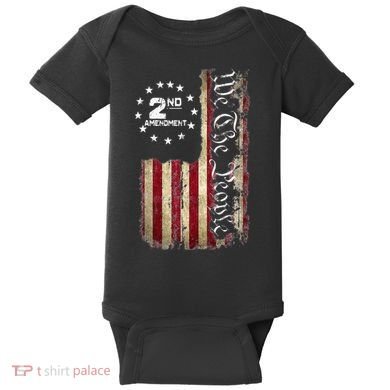 American Flag Patriotic We The People 2nd Amendment Baby Bodysuit