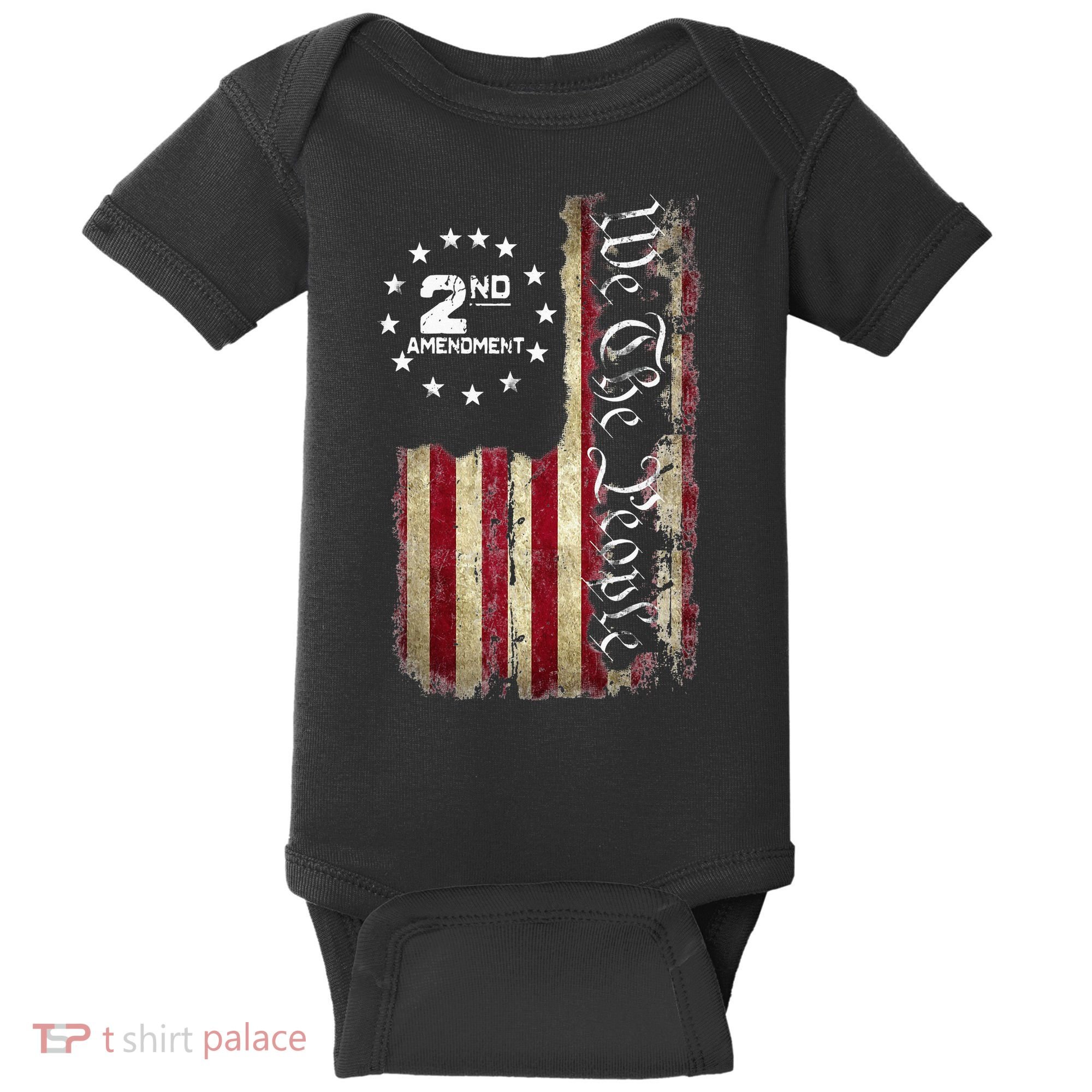 American Flag Patriotic We The People 2nd Amendment Baby Bodysuit
