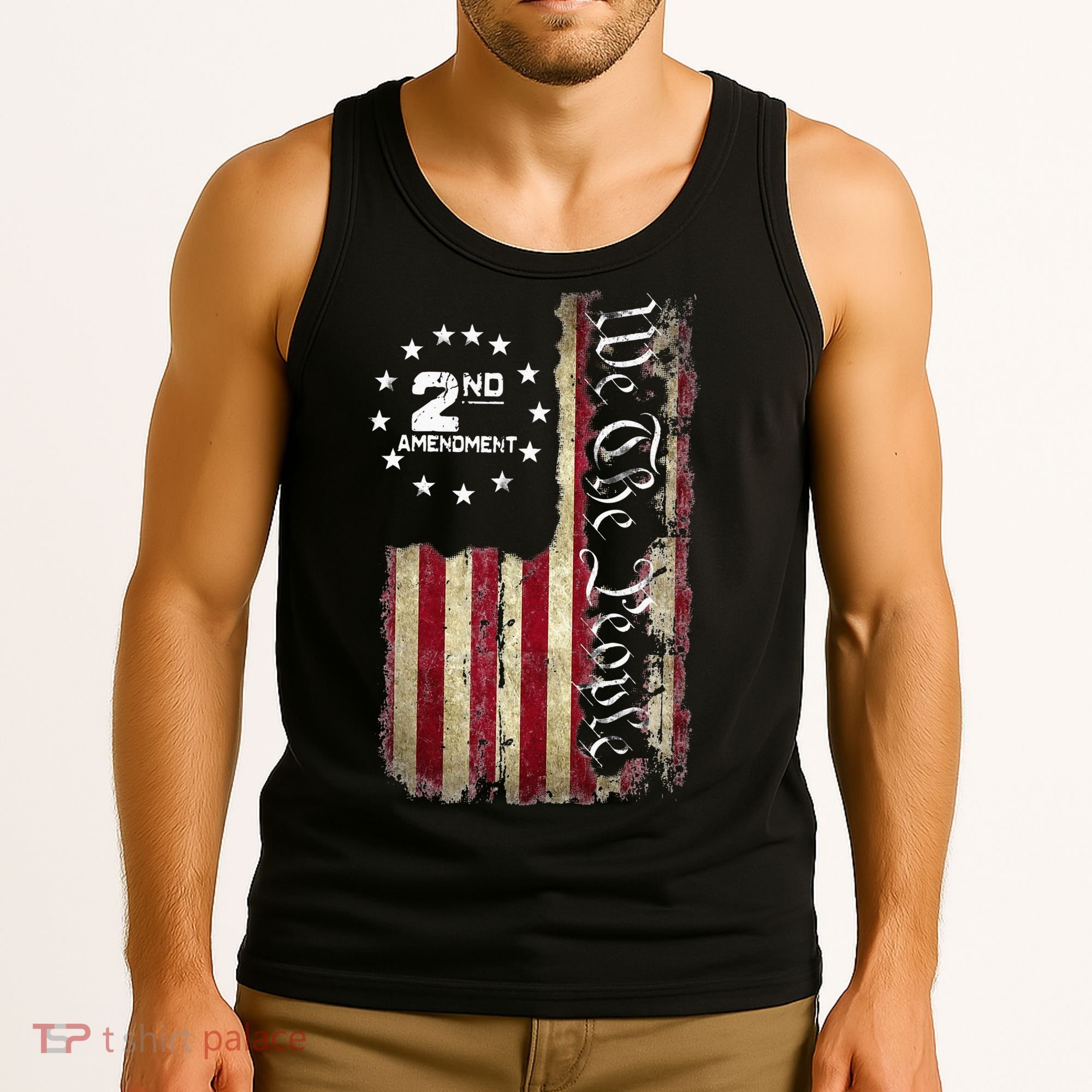 American Flag Patriotic We The People 2nd Amendment Tank Top