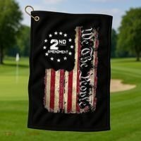 American Flag Patriotic We The People 2nd Amendment Golf Towel thumb 1