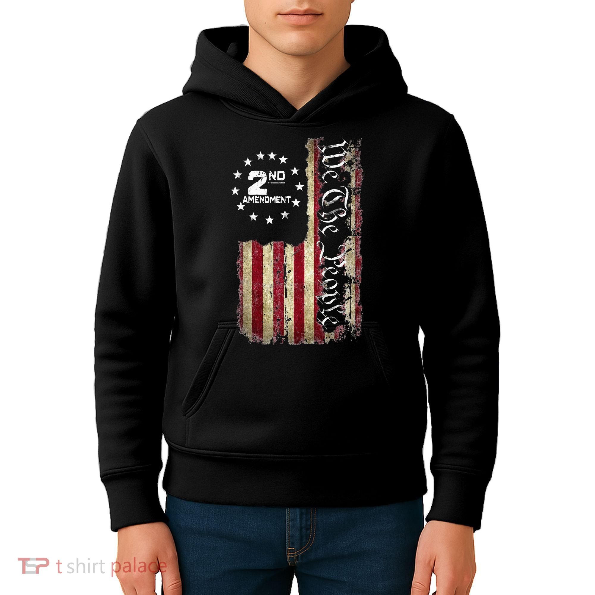 American Flag Patriotic We The People 2nd Amendment Kids Hoodie