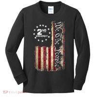 American Flag Patriotic We The People 2nd Amendment Kids Long Sleeve Shirt thumb 0