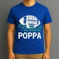 American Football Poppa Happy FatherS Day Dad Grandpa Meaningful Gift T-Shirt thumb 3