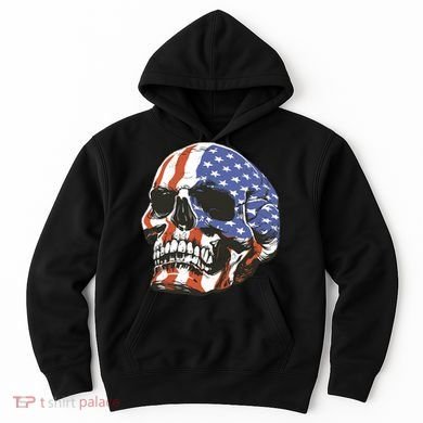 American Flag Patriotic Skull Hoodie